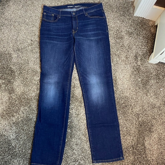 Old Navy Original Mid Rise Straight Dark Denim Jeans Sz 8 NWOT - Picture 1 of 7